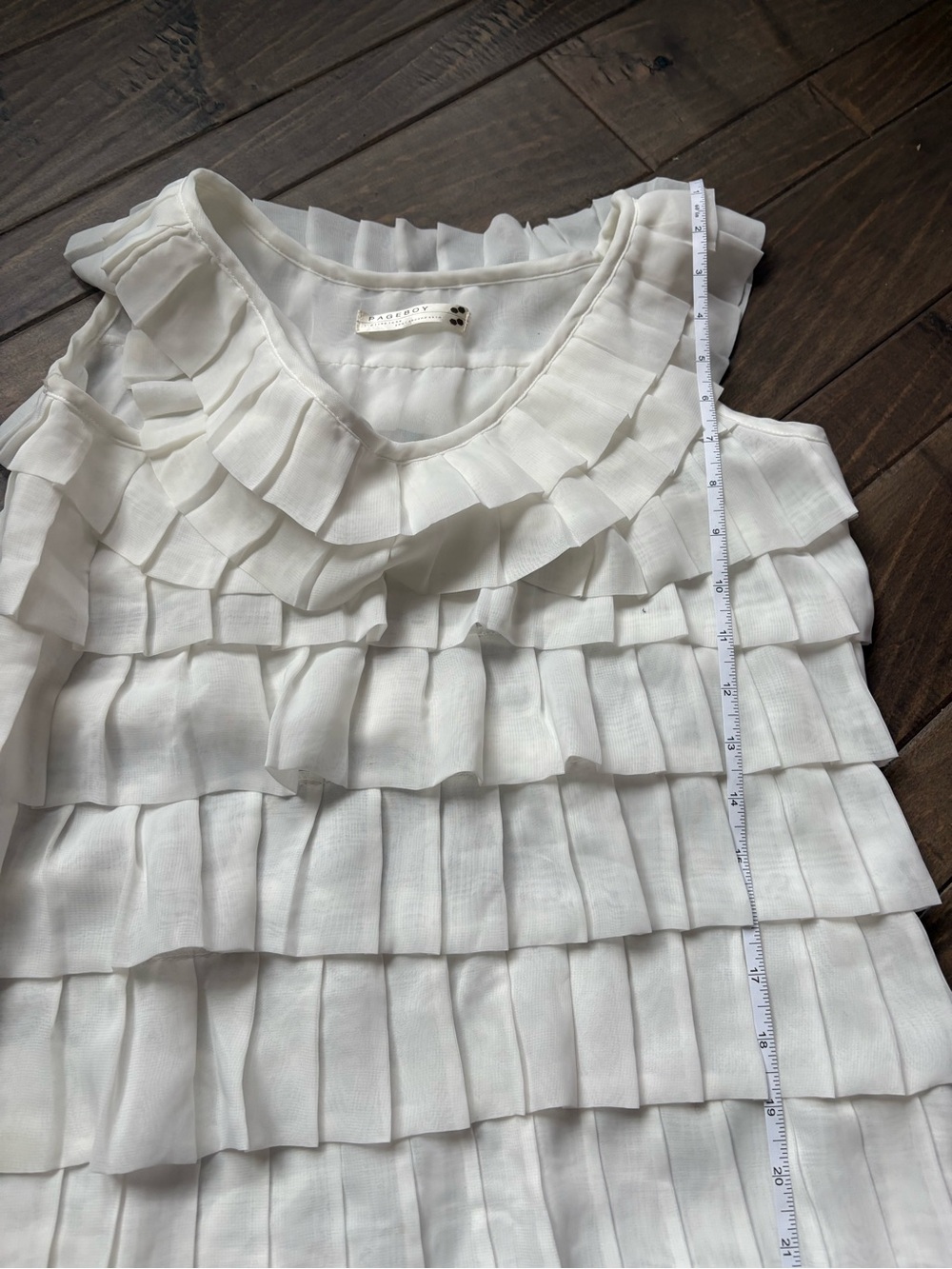 White Ruffle Layered Dress - Picture 3 of 5